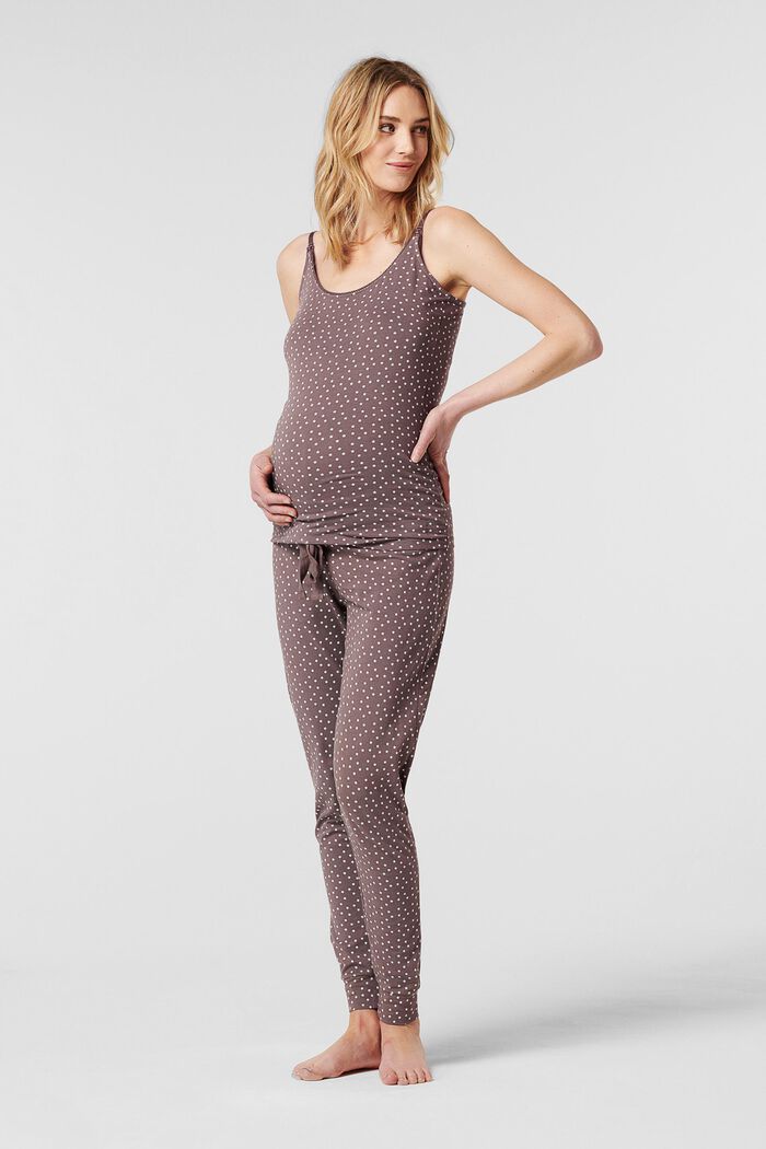 Pyjamaslinne med amningsfunktion, ekologisk bomull, TAUPE, detail image number 0