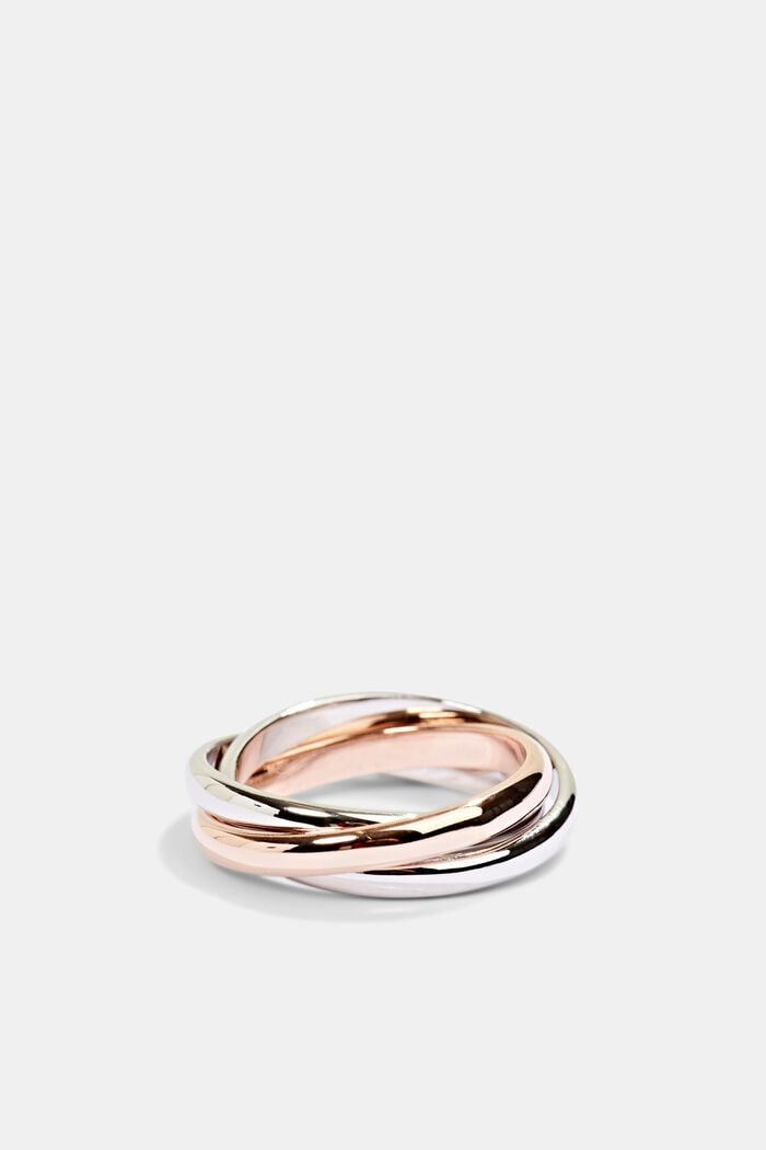 Trio-ring i sterlingsilver, ROSEGOLD, overview