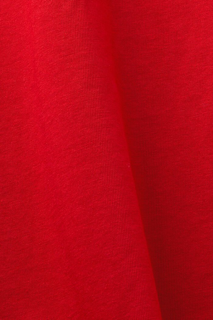 T-shirt i bomullsjersey med logo, unisexmodell, RED, detail image number 7