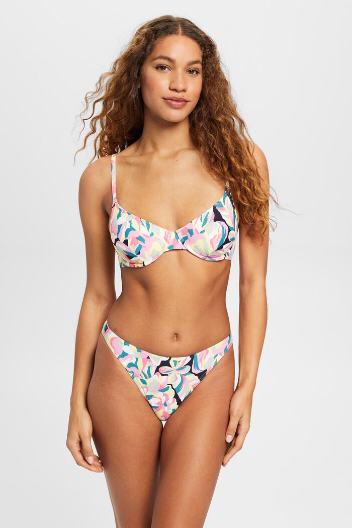 Carilo beach bikiniunderdel med blomtryck, NAVY, detail image number 0