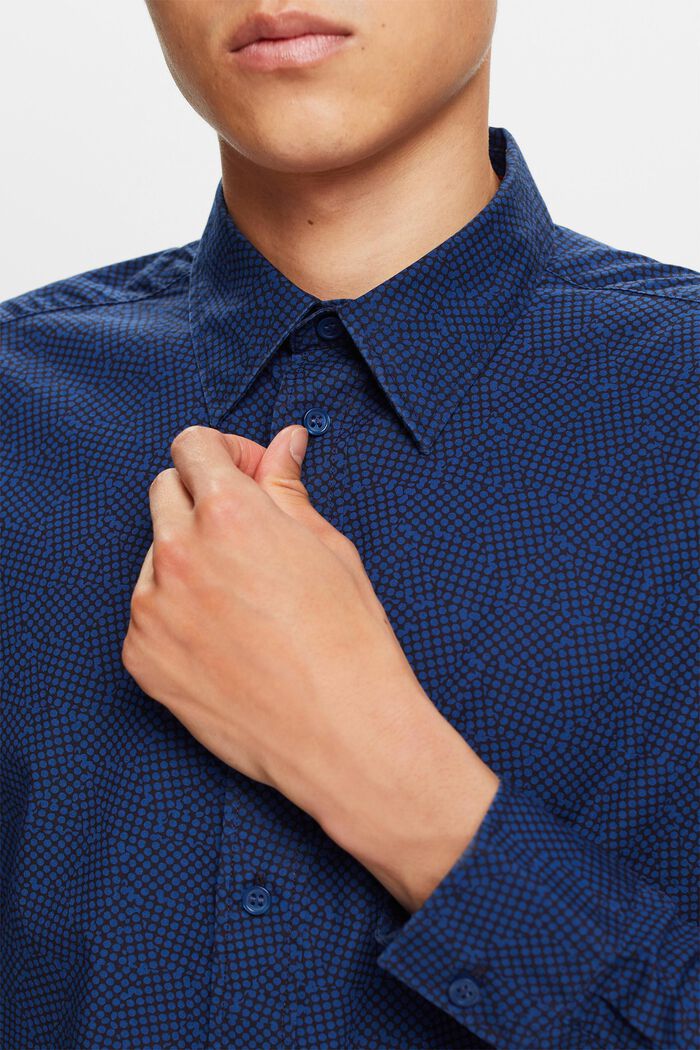 Mönstrad skjorta, 100% bomull, NAVY, detail image number 2
