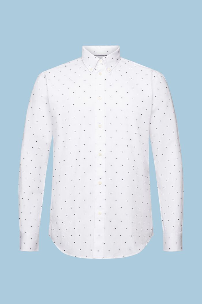 Broderad skjorta i bomull med smal passform, WHITE, detail image number 7