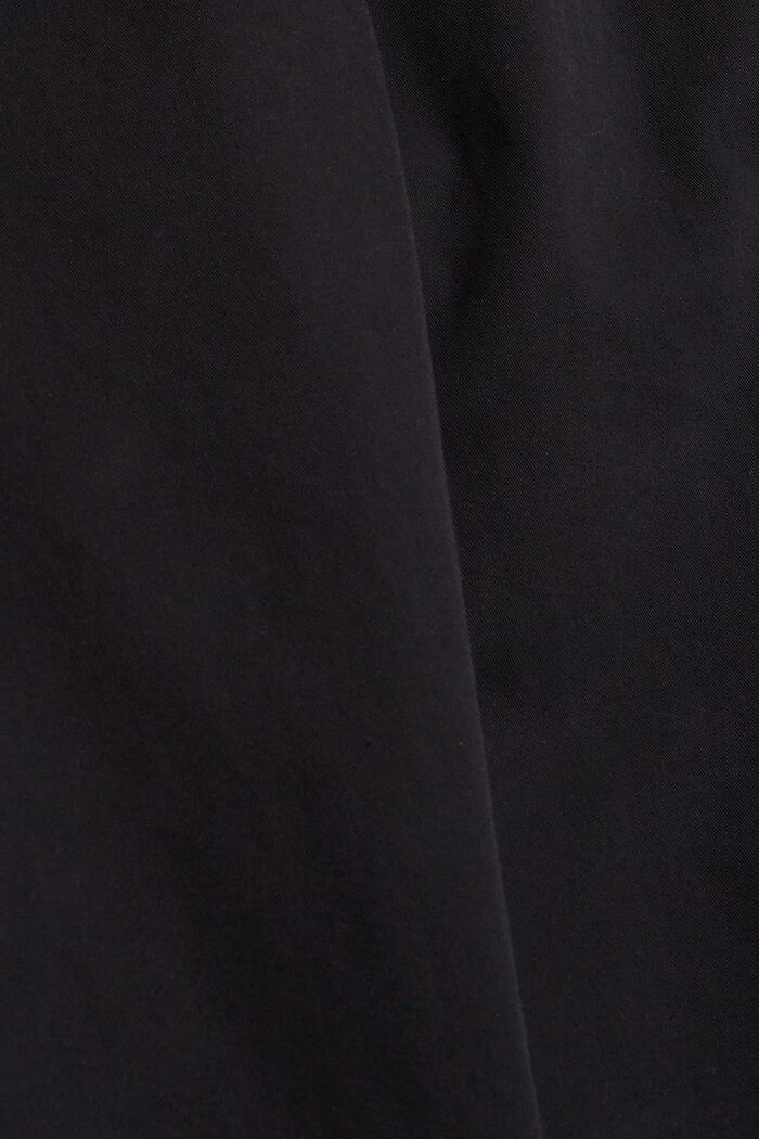 Byxa med linningsveck och skärp, pimabomull, BLACK, detail image number 1