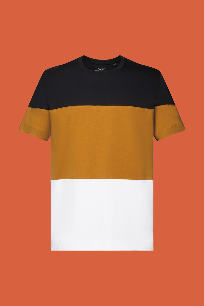 T-shirt med färgblock, 100% bomull, BLACK, detail image number 6