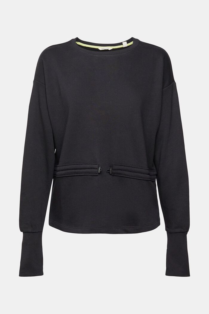 Sweatshirt med dragsko, BLACK, detail image number 2