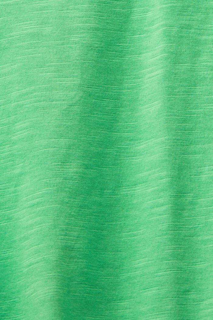 T-shirt i bomull med slub-struktur, GREEN, detail image number 4