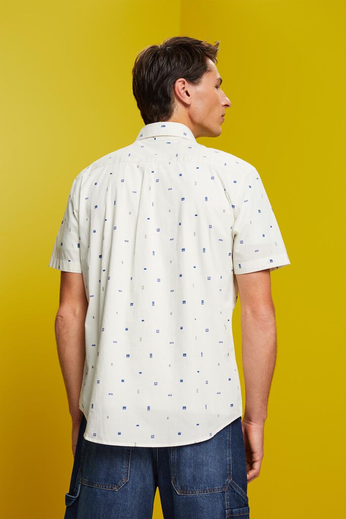 Mönstrad kortärmad skjorta, 100 % bomull, ICE, detail image number 3