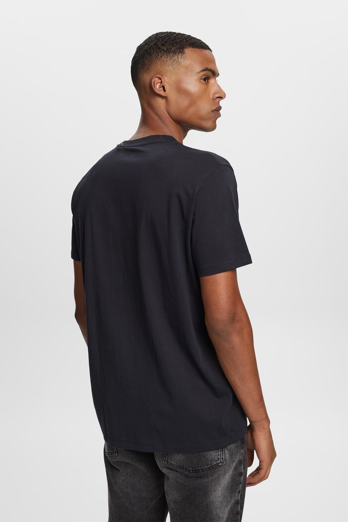 Jersey-T-shirt med logo, 100% bomull, BLACK, detail image number 3
