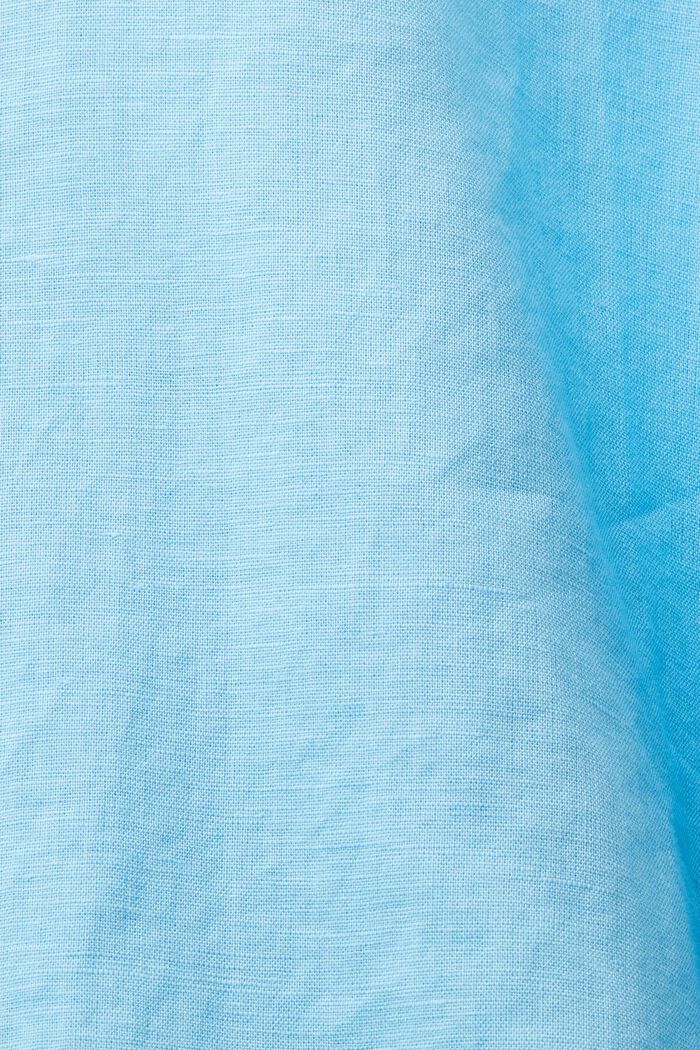 Skjorta i linne-bomullsmix, LIGHT TURQUOISE, detail image number 5