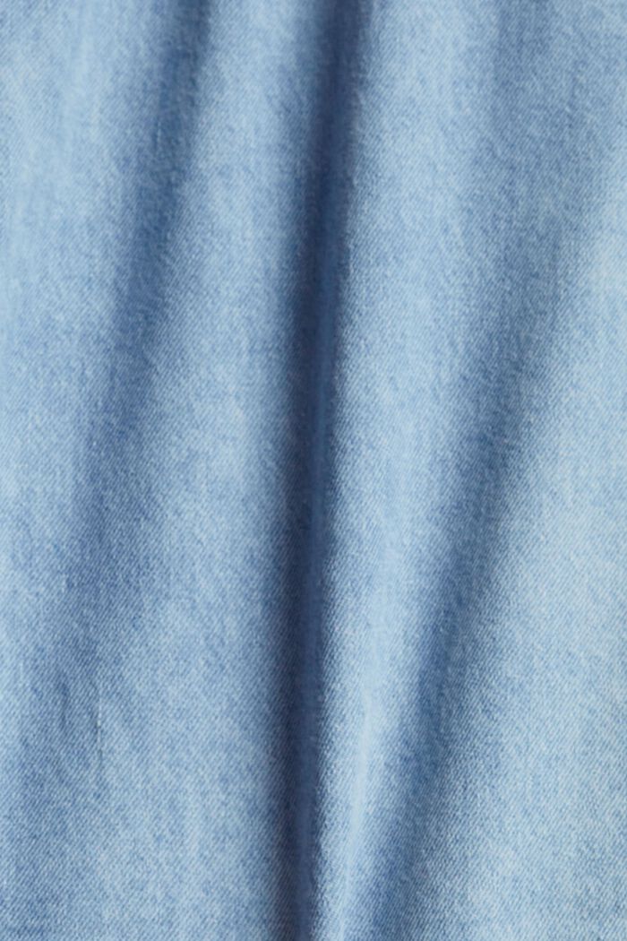 Med linneandel: jeans i paperbagstil, BLUE MEDIUM WASHED, detail image number 4