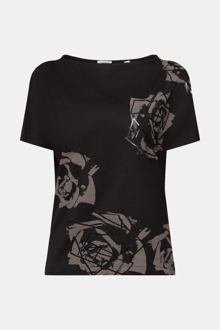 T-shirt med grafiskt tryck, BLACK, detail image number 6