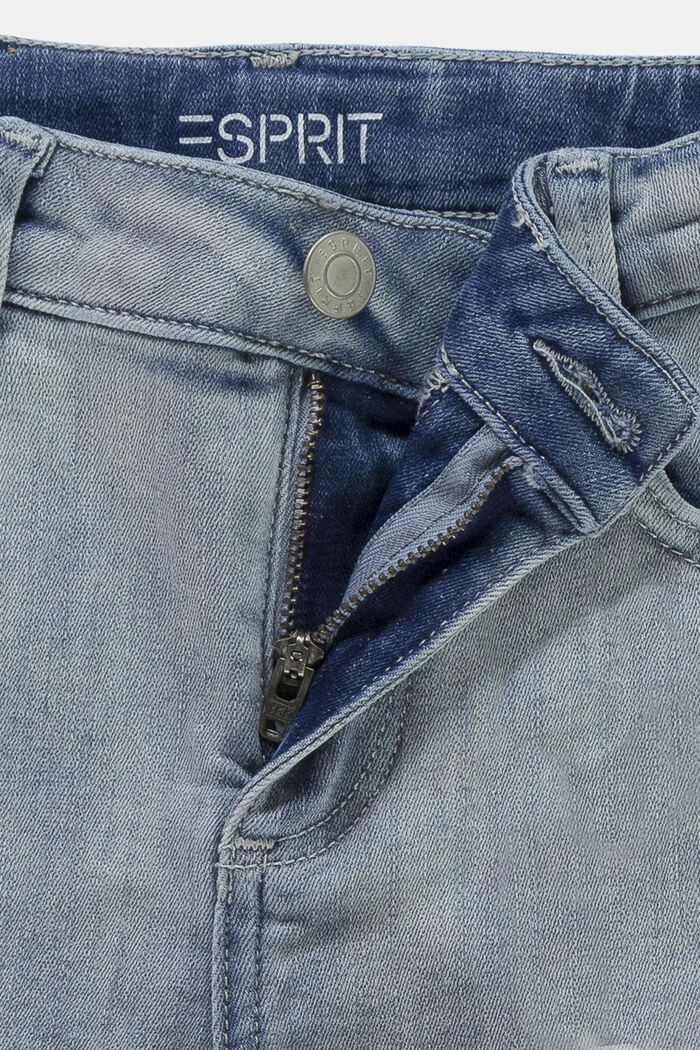 Jeansshorts med reglerbar linning, BLUE BLEACHED, detail image number 2