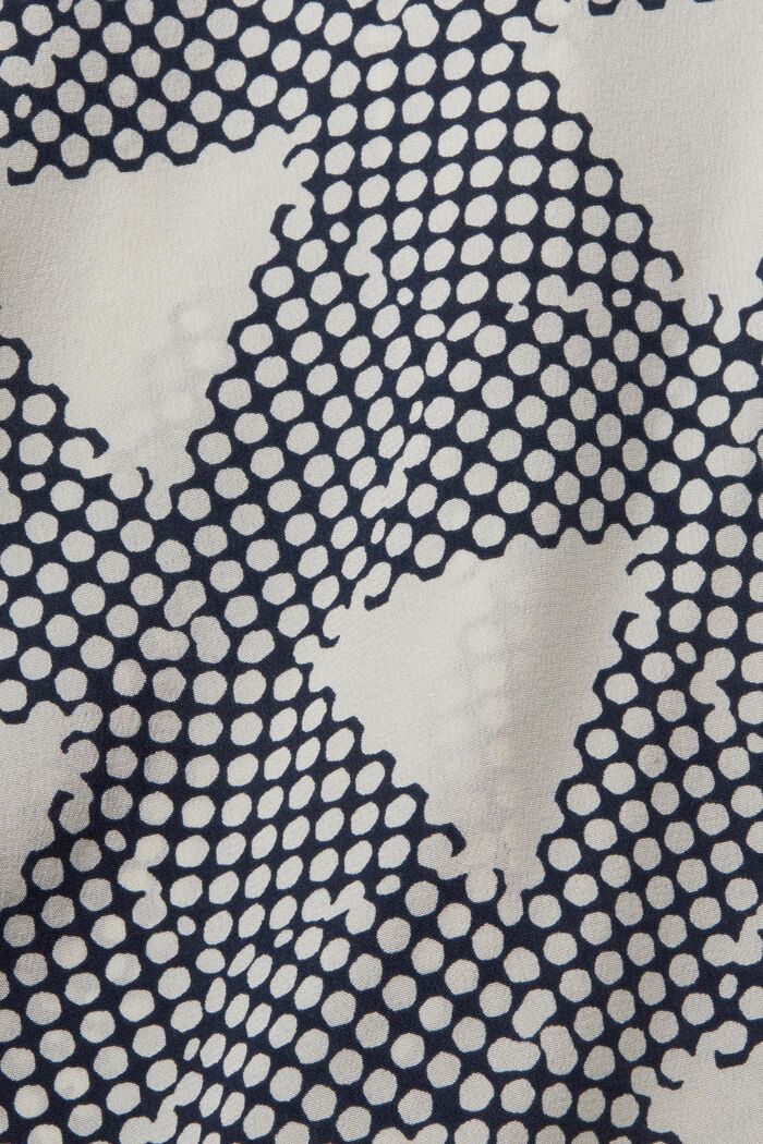Mönstrad blus, 100% silke, DARK BLUE, detail image number 5