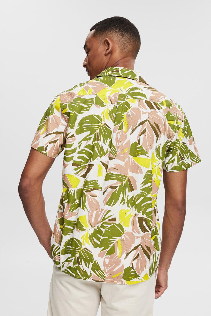 Skjorta med tropiskt bladmönster, LIGHT BEIGE, detail image number 3
