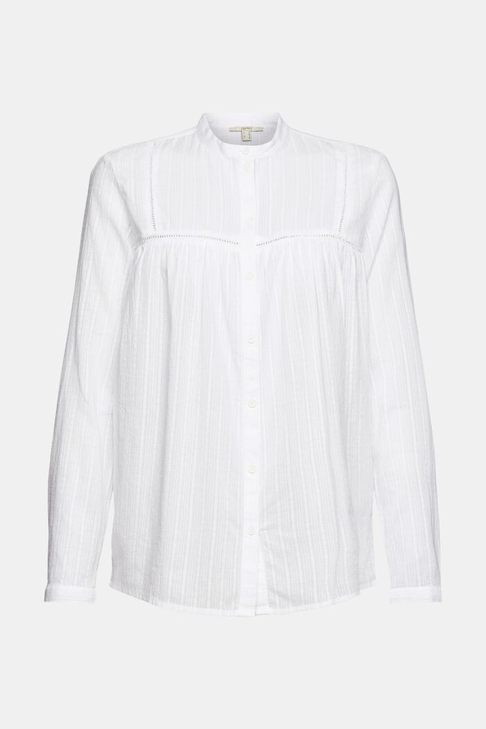 Skjortblus i 100% bomull, WHITE, overview