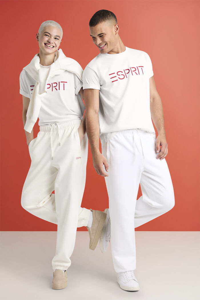 T-shirt i bomullsjersey med logo, unisexmodell, OFF WHITE, detail image number 4