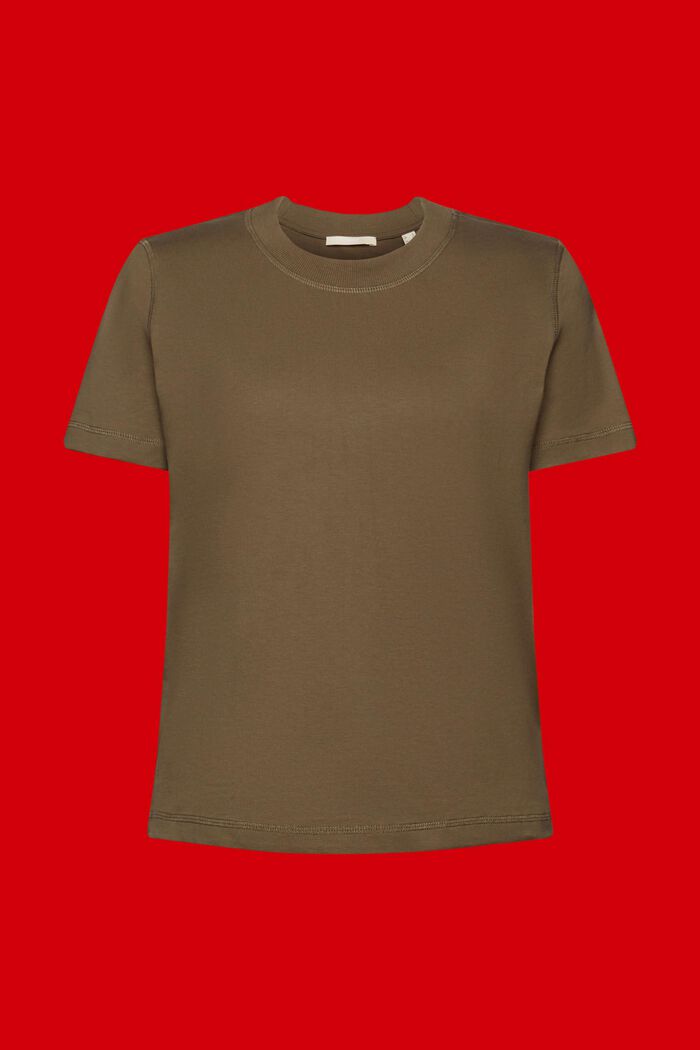 Ledig T-shirt, 100% bomull, KHAKI GREEN, detail image number 6