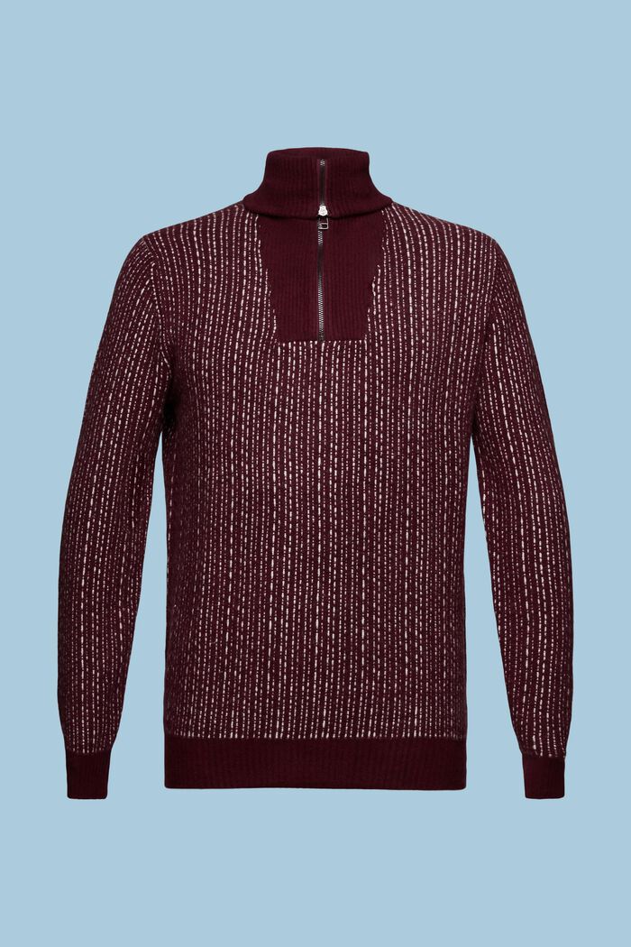 Långärmad Troyer-tröja, BORDEAUX RED, detail image number 6