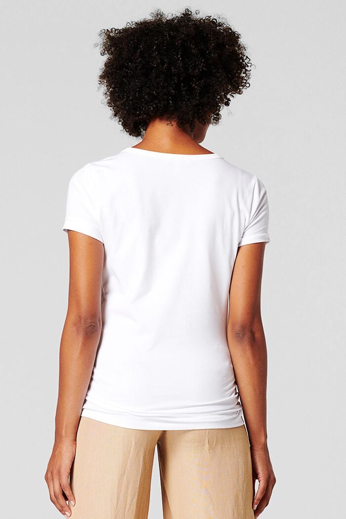 T-shirt med blomtryck, ekologisk bomull, BRIGHT WHITE, detail image number 1