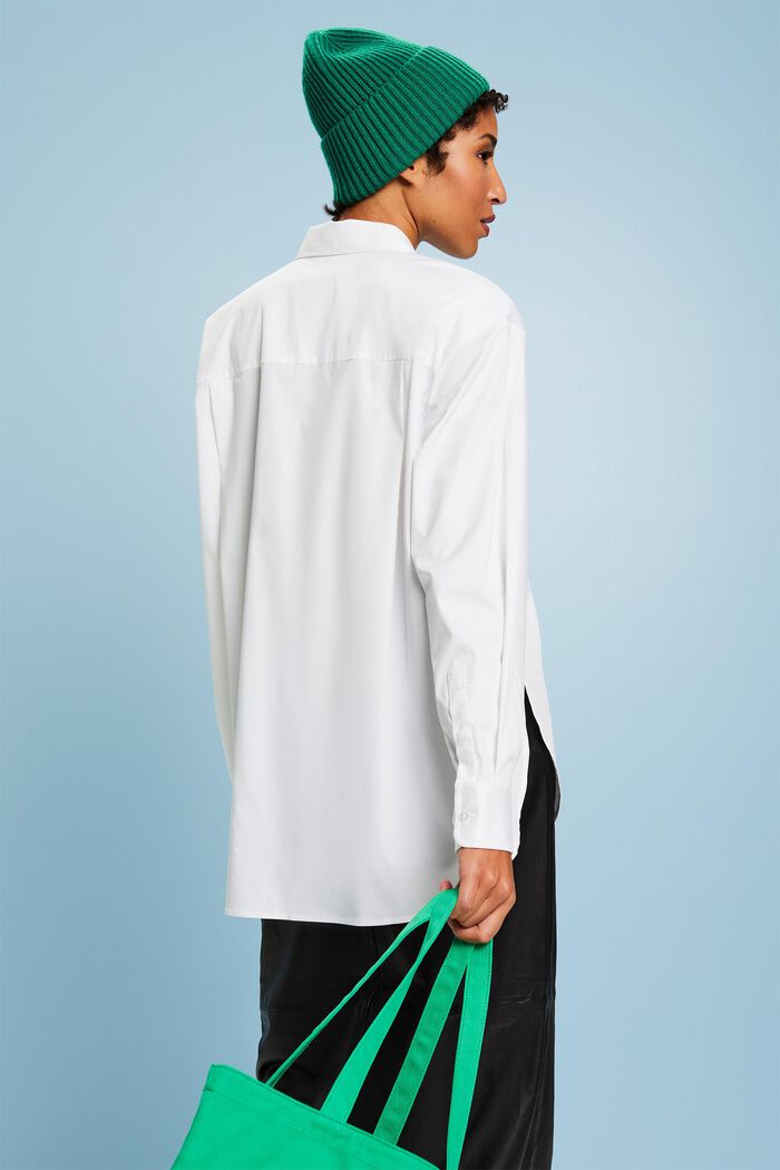 Oversized button down-skjorta, WHITE, detail image number 3