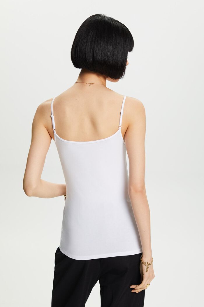 Camisole i strechigt tyg, WHITE, detail image number 3