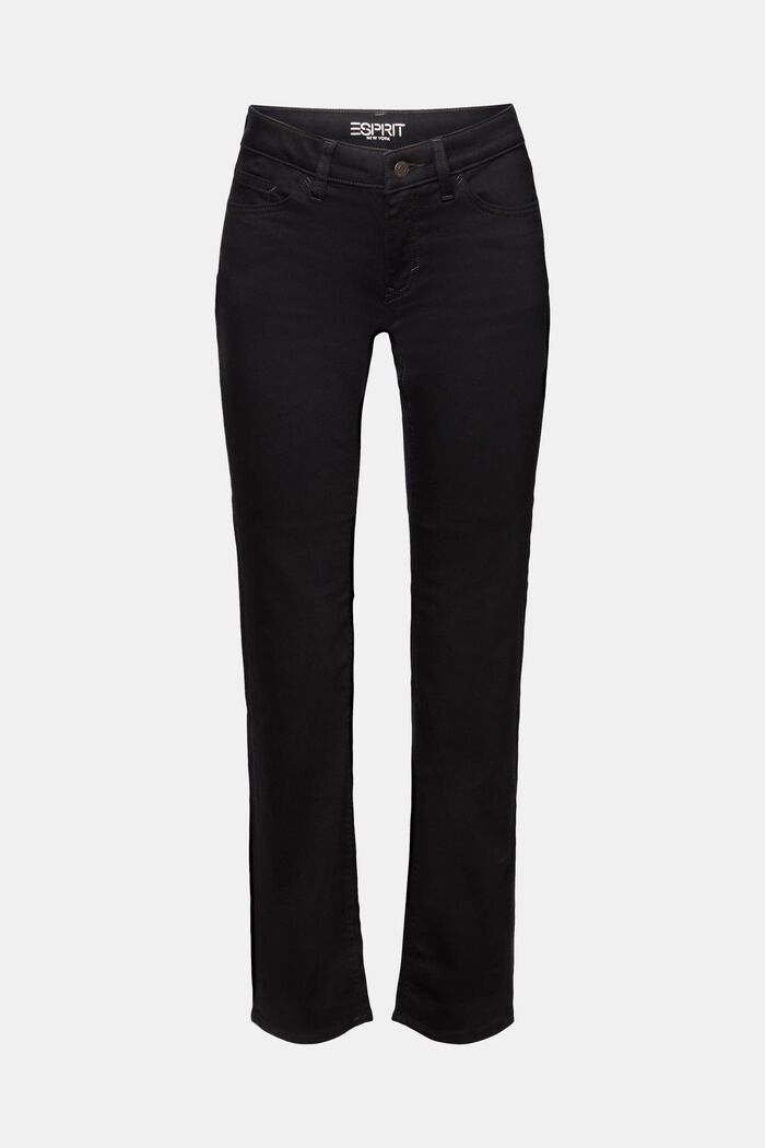 Raka jeans med medelhög midja, BLACK RINSE, detail image number 5