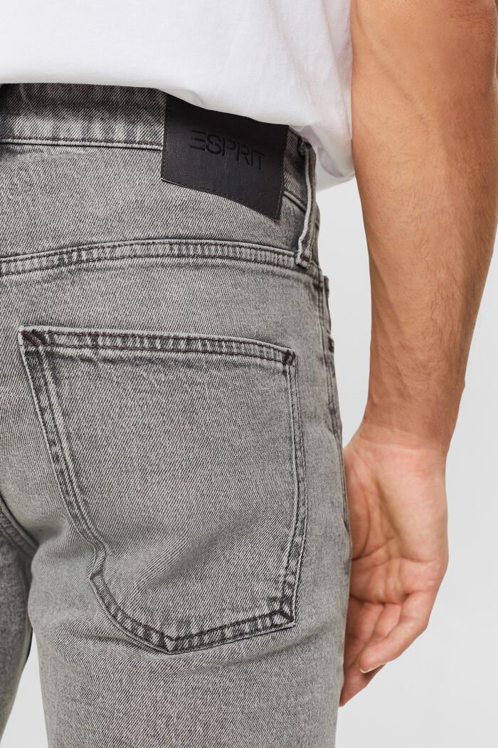 Smala jeansshorts med medelhög midja, GREY MEDIUM WASHED, detail image number 3