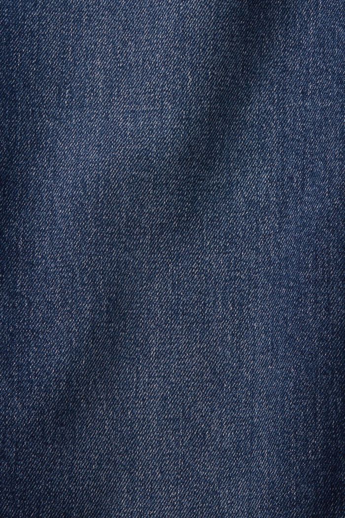 Jeans med hög midja, raka ben och uppvik, BLUE MEDIUM WASHED, detail image number 1