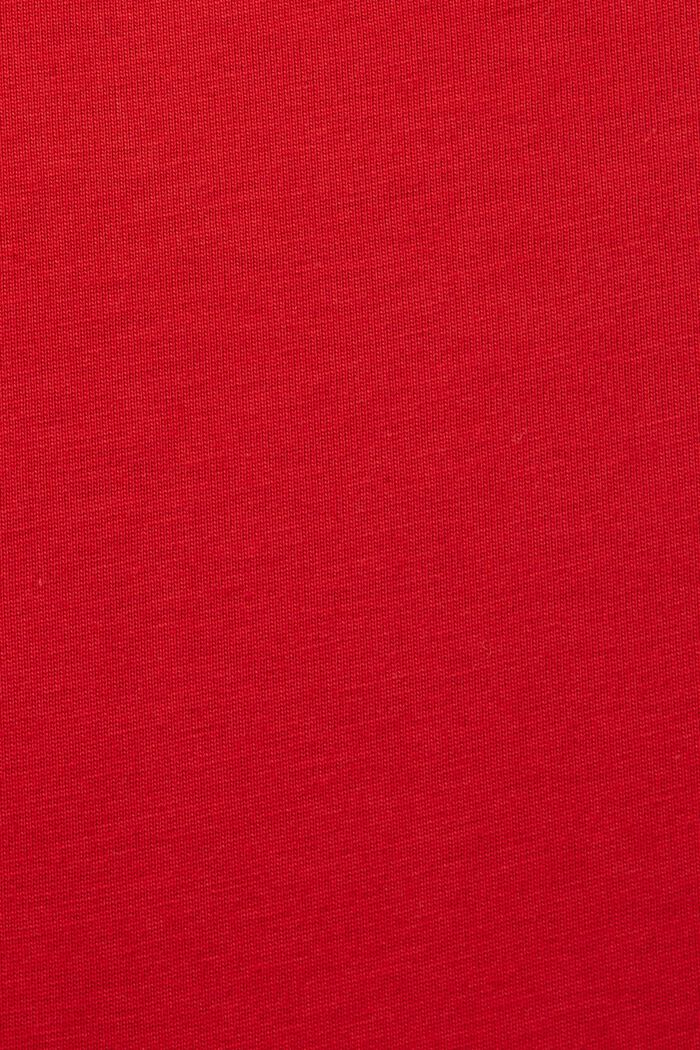 T-shirt i pimabomull-jersey med rund ringning, DARK RED, detail image number 6