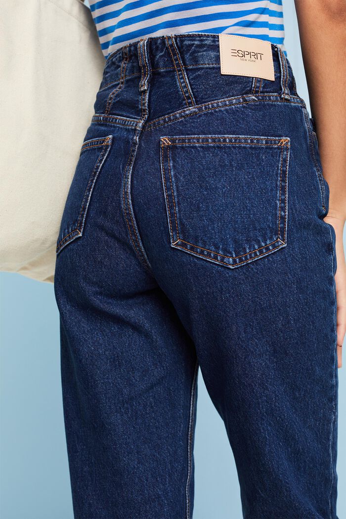 Jeans med raka ben och hög midja, BLUE DARK WASHED, detail image number 2