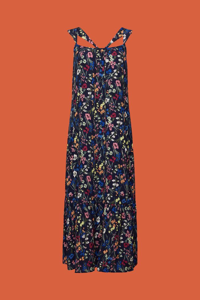 Midiklänning med mönster, NAVY, detail image number 6