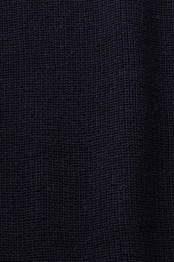 Ribbstickad tröja med fladdermusärm, NAVY, detail image number 4