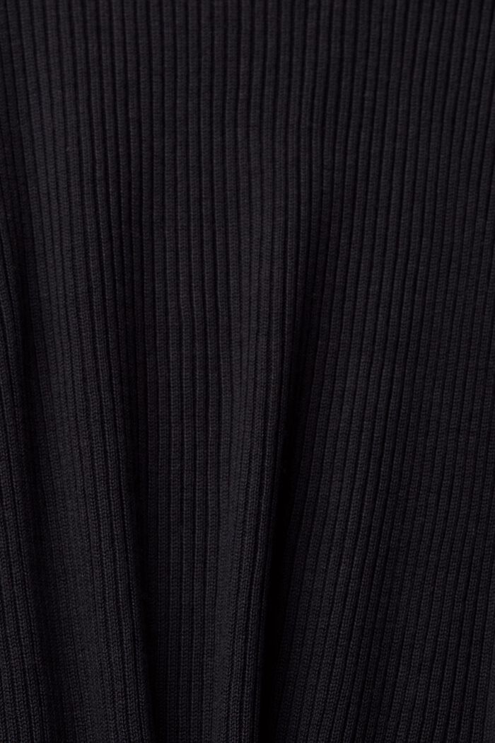 Ribbad tröja med rynkningar, TENCEL™, BLACK, detail image number 1