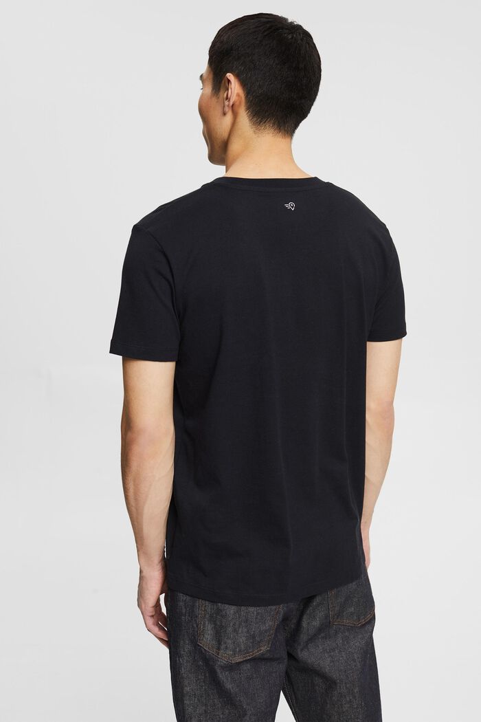 Jersey-T-shirt med tryck, ekobomull, BLACK, detail image number 3