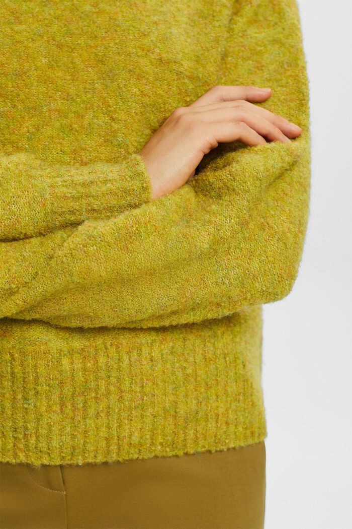 Luddig tröja med halvpolokrage, PISTACHIO GREEN, detail image number 2