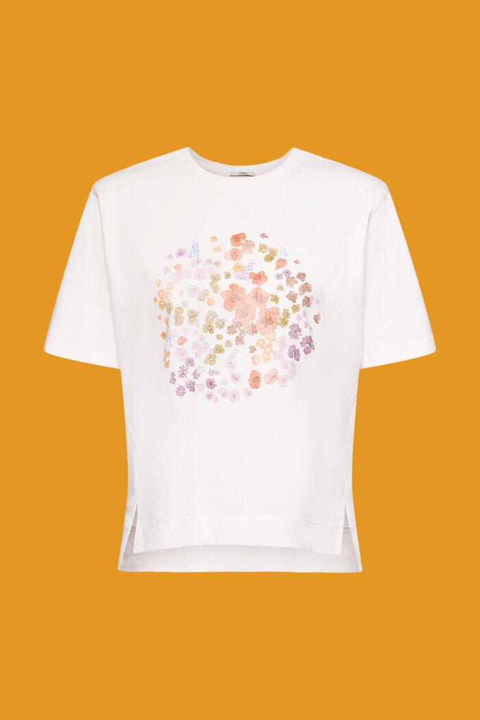 T-shirt med blommönster, LIGHT PINK, detail image number 6