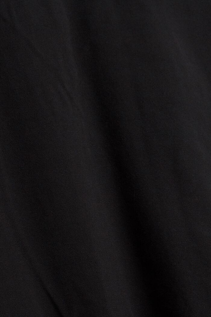 Blus med rysch, LENZING™ ECOVERO™, BLACK, detail image number 4