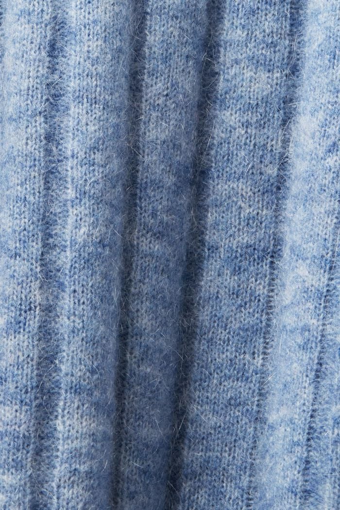 Ribbstickad V-ringad oversize-tröja, BLUE LAVENDER, detail image number 5