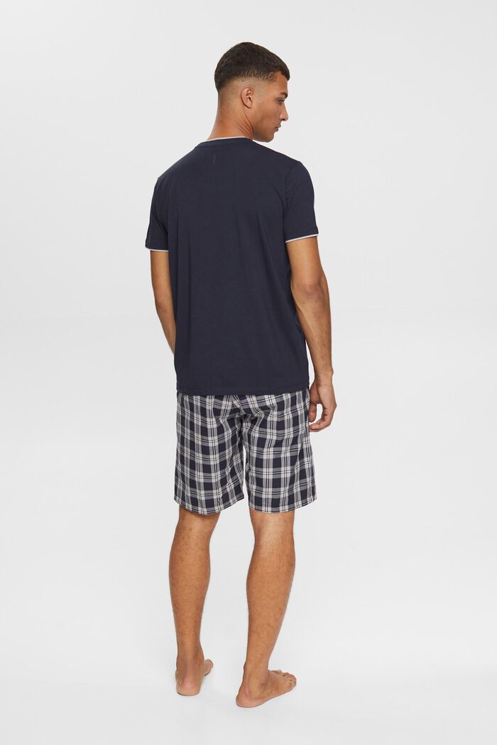 Pyjamas med rutiga shorts, NAVY, detail image number 3