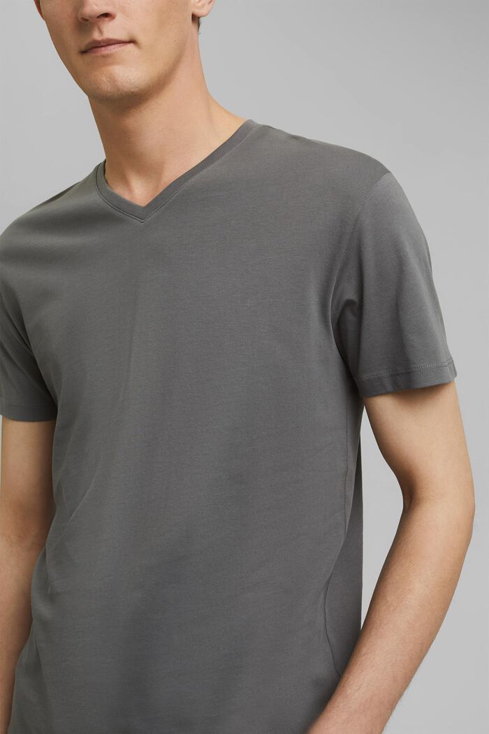 Jersey-T-shirt i 100% bomull, DARK GREY, detail image number 1