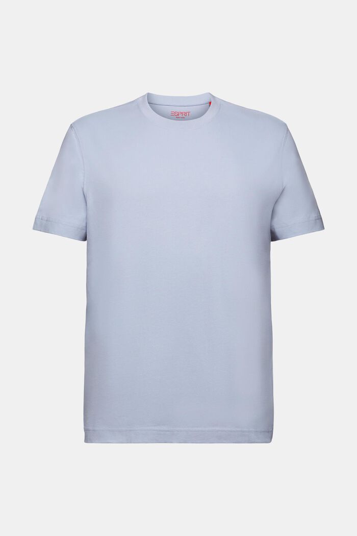T-shirt i bomullsjersey med rund ringning, LIGHT BLUE LAVENDER, detail image number 6