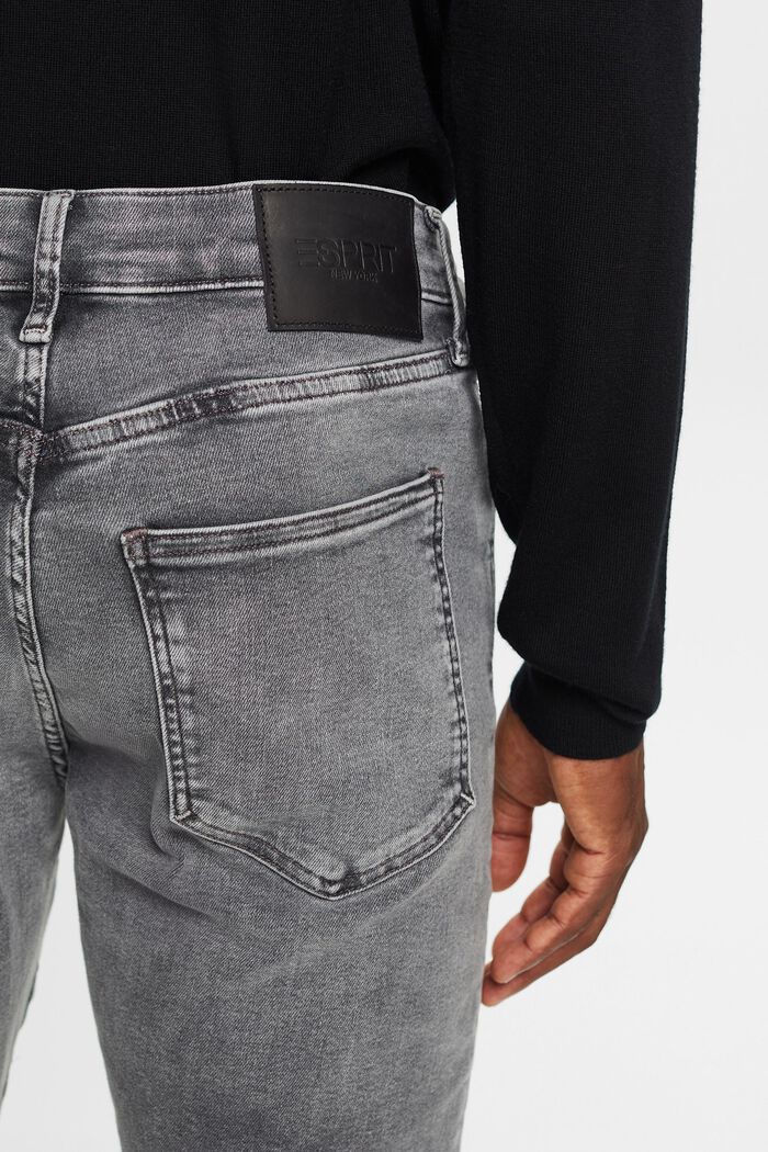 Skinny-jeans med mellanhög midja, GREY LIGHT WASHED, detail image number 4