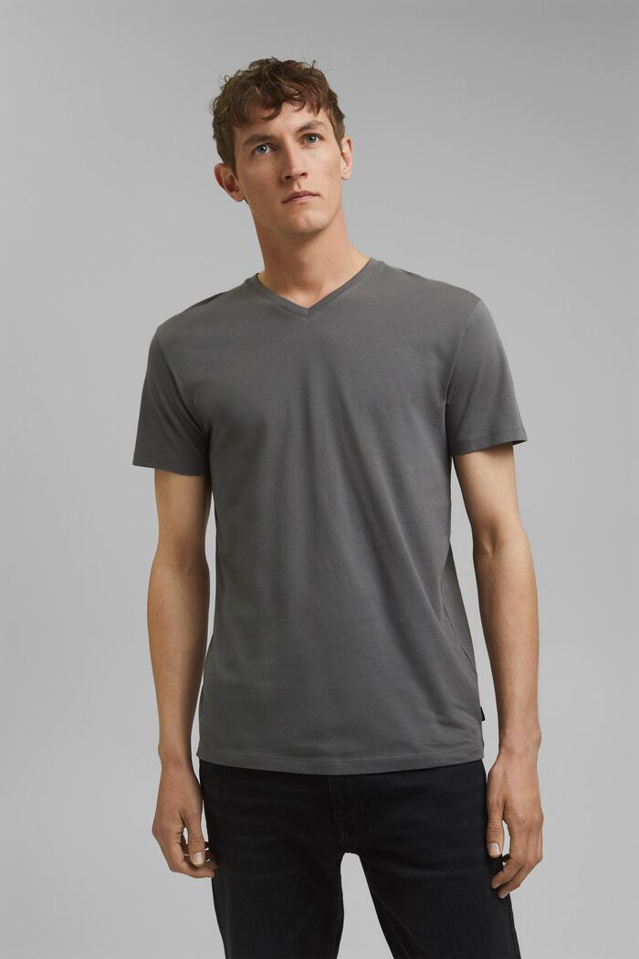 Jersey-T-shirt i 100% bomull, DARK GREY, detail image number 0