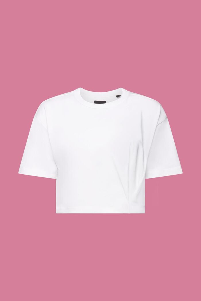 Kort T-shirt i jersey med rund ringning, WHITE, detail image number 6