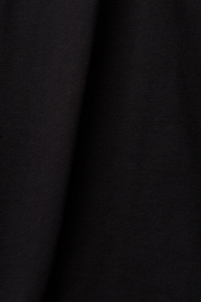 T-shirt med utskärningar i bomullsmix, BLACK, detail image number 6