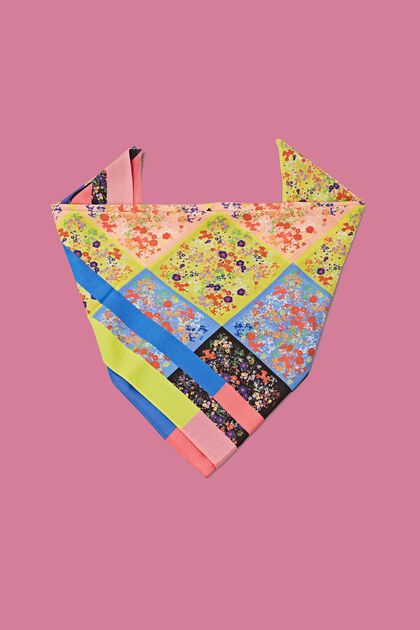 Fyrkantig scarf med flerfärgat blommönster