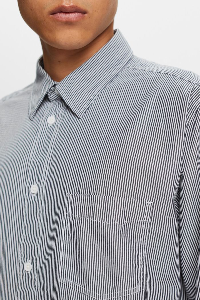 Randig skjorta i bomullspoplin, NAVY, detail image number 2
