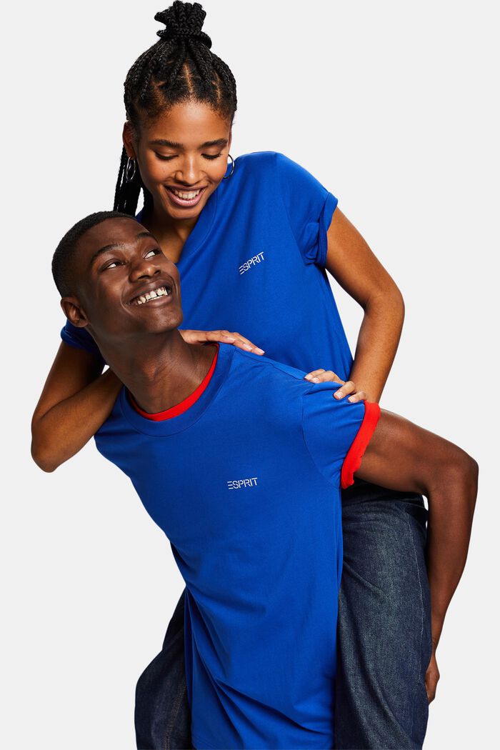 T-shirt med logo, unisexmodell, BRIGHT BLUE, detail image number 5