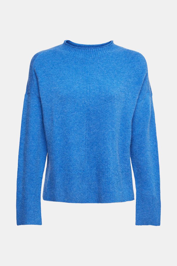Med ull: mjuk tröja med ståkrage, BRIGHT BLUE, detail image number 2