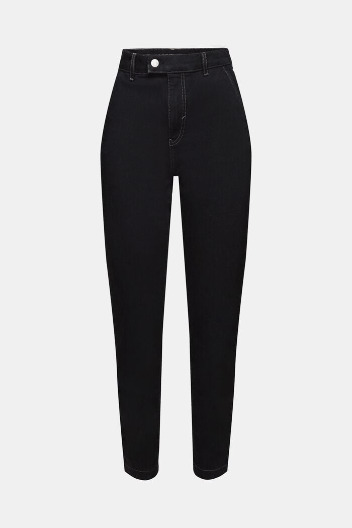 Jeans med smal passform och hög midja, BLACK RINSE, detail image number 7